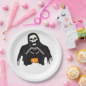 スケルトンハンドハートフォロワクラシックー ペーパープレート (パーティー)