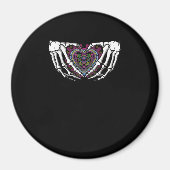 スケルトンハンドハートミュートメキシコの死の日 マグネット (正面)