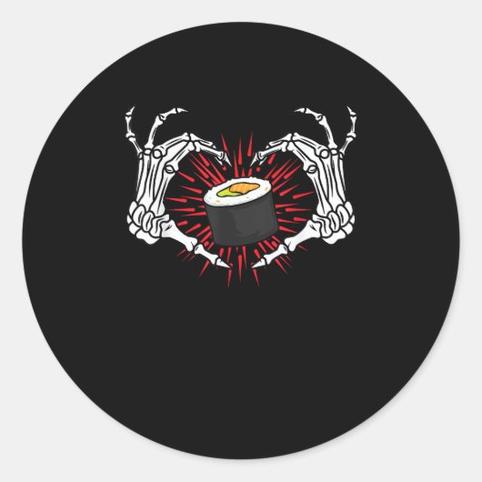 スケルトンハンドハートレイジーハロウィンコスチュームcoo ラウンドシール (正面)