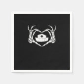 スケルトンハンドハートレイジーハロウィーンのおもしろい衣装N スタンダードカクテルナプキン (正面)