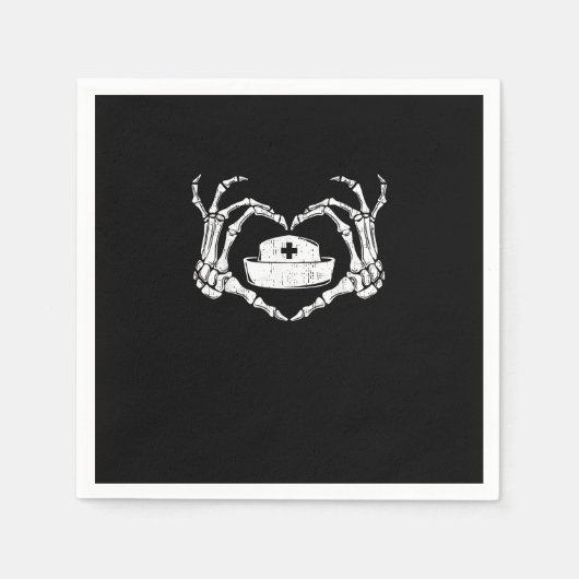 スケルトンハンドハートレイジーハロウィーンのおもしろい衣装N スタンダードカクテルナプキン (正面)