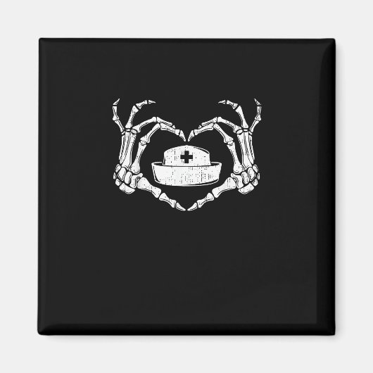 スケルトンハンドハートレイジーハロウィーンのおもしろい衣装N マグネット (正面)