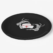 スケルトンハンドハートレイジーハロウィーンコスチュームぬる ペーパープレート (アングル)