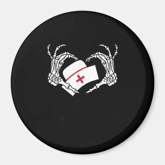 スケルトンハンドハートレイジーハロウィーンコスチュームぬる マグネット (正面)