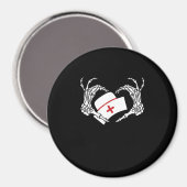 スケルトンハンドハートレイジーハロウィーンコスチュームぬる マグネット (正面/裏面)