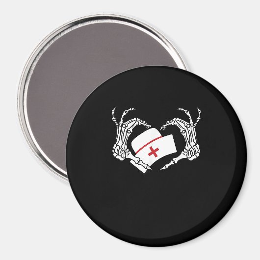 スケルトンハンドハートレイジーハロウィーンコスチュームぬる マグネット (正面/裏面)