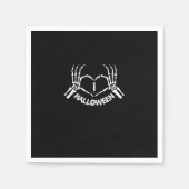 スケルトンハンドハートレイジーハロウィーンコスメおもしろいント スタンダードカクテルナプキン (正面)