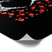 スケルトンハンドハートヴァレンティスデイおもしろいクラシック ポスター (角)