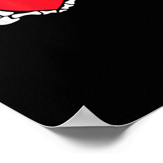 スケルトンハンドハートヴァレンティスデイおもしろいミーム ポスター (角)