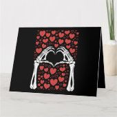 スケルトンハンドハートヴァレンティンズデイおもしろいラブ カード (正面)