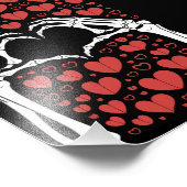 スケルトンハンドハートヴァレンティンズデイおもしろいラブ フォトプリント            (角)