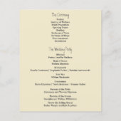 スケルトンハンドハート形状カスタムウェディングプログラム (裏面)