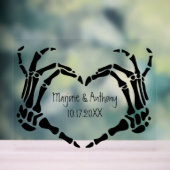 スケルトンハンドハート形状カスタム アクリルサイン (ニュートラル)