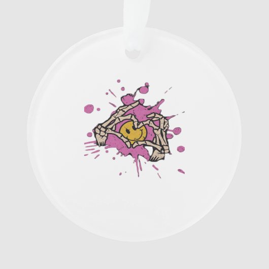 スケルトンハンドハート表示クラシック オーナメント (正面)