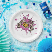 スケルトンハンドハート表示クラシック ペーパープレート (パーティー)