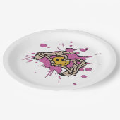 スケルトンハンドハート表示クラシック ペーパープレート (アングル)