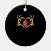 スケルトンハンドハート解剖学的心臓CvicuナースHa セラミックオーナメント (正面)