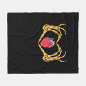 スケルトンハンドハート解剖学的心臓CvicuナースHa フリースブランケット (正面(横))