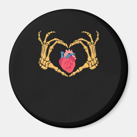 スケルトンハンドハート解剖学的心臓CvicuナースHa マグネット (正面)