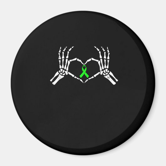 スケルトンハンドハート認識度リボン マグネット (正面)