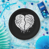 スケルトンハンドハート – ゴシックハート ペーパープレート (パーティー)