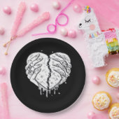 スケルトンハンドハート – ゴシックハート ペーパープレート (パーティー)