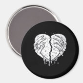 スケルトンハンドハート – ゴシックハート マグネット (正面/裏面)