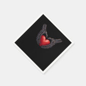 スケルトンハンドハート スタンダードカクテルナプキン (角)