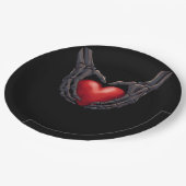 スケルトンハンドハート ペーパープレート (アングル)