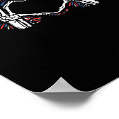 スケルトンハンドハートUSA愛国的アメリカ ポスター (角)