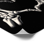 スケルトンハンドハートX線レトロ面白いハロウィーンCos ポスター (角)