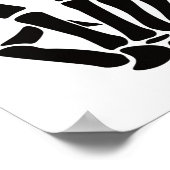 スケルトンハンドピース記号ボーンハロウィーンスケルトン ポスター (角)