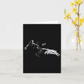 スケルトンハンドブープハロウィーンかわいい黒猫ペットK カード (黄色い花)