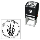 スケルトンハンドミドルフィンガーライブラリブック名の初期化 セルフインキングスタンプ (インサイチュ)