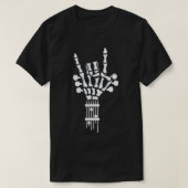 スケルトンハンドロックギターパンクベースTシャツ Tシャツ (デザイン正面)