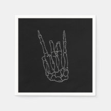 スケルトンハンドロックスターブラックバースデーパーティー