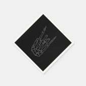 スケルトンハンドロックスターブラックバースデーパーティー スタンダードカクテルナプキン (角)