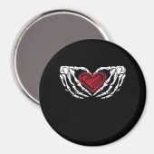 スケルトンハンド付きハート クラシック マグネット (正面/裏面)