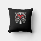 スケルトンハンド保持ハートハロウィーン衣装おもしろい クッション (正面)