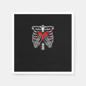 スケルトンハンド保持ハートハロウィーン衣装おもしろい スタンダードカクテルナプキン (正面)