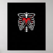 スケルトンハンド保持ハートハロウィーン衣装おもしろい ポスター (正面)