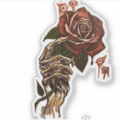 スケルトンハンド保持バラ シール (正面)