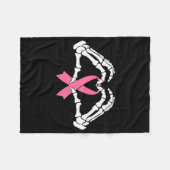 スケルトンハンド保持リボンハロウィンコスチュームHa フリースブランケット (正面(横))