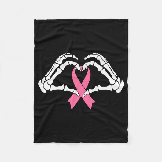 スケルトンハンド保持リボンハロウィンコスチュームHa フリースブランケット (正面)