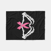 スケルトンハンド保持リボンハロウィンコスチュームHa フリースブランケット (正面(横))