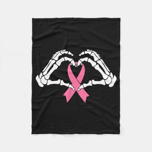 スケルトンハンド保持リボンハロウィンコスチュームHa フリースブランケット (正面)