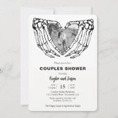 スケルトンハンド秋カップルシャワーと写真 招待状 (正面)