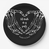 スケルトンハンド秋カップル死ぬまでシャワー ペーパープレート (正面)