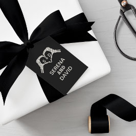 スケルトンハンド結婚ハート ギフトタグ