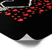 スケルトンハンド赤いハート誕生日ヴァレンティンズデイ ポスター (角)